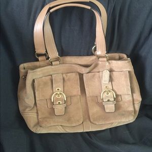 All suede Coach tote